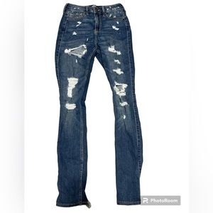 Hollister size 5 long curvy high rise super skinny jeans
